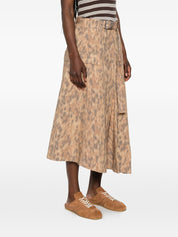 Ganni Printed Cotton A-Line Skirt — New In