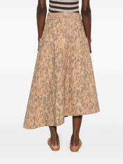 Ganni Printed Cotton A-Line Skirt — New In
