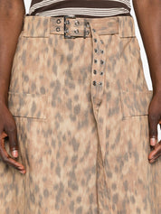 Ganni Printed Cotton A-Line Skirt — New In