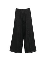 Semicouture Kym Linen Trousers — Black Womens Trousers