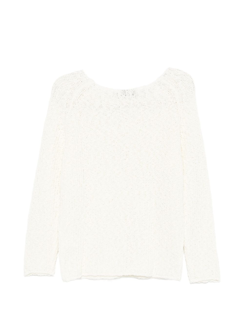 Dunst Crochet Crewneck Jumper — Avorio Topwear