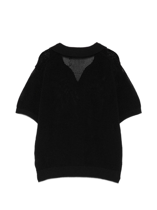 Dunst Cotton & Linen Polo Shirt — Black Topwear