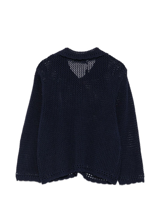 Dunst Linen & Cotton Cardigan — Blue Topwear