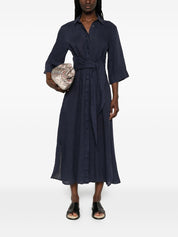 ARCHIVIO '67 Dresses - Linen Chemisier Blue