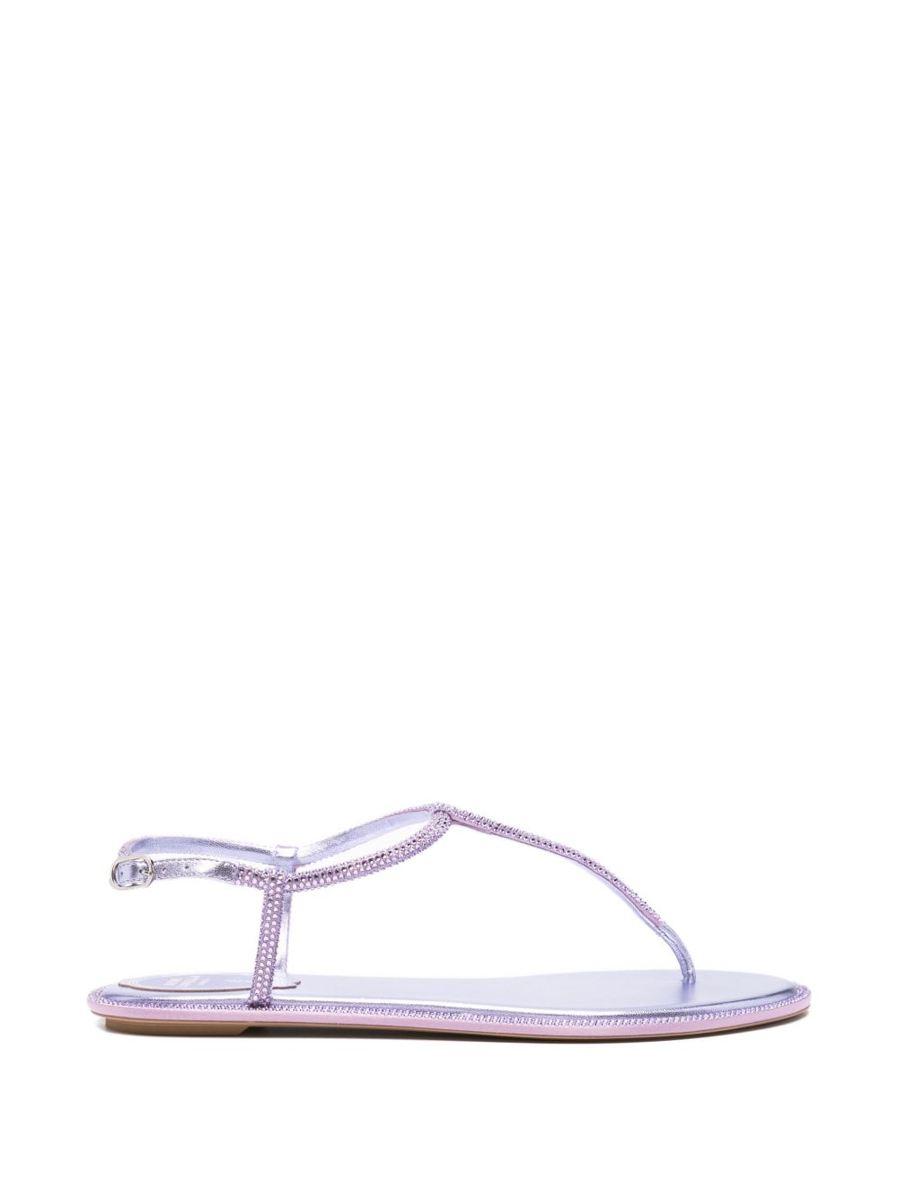 René Caovilla Sandals — Purple Satin Rhinestone | Aumifour