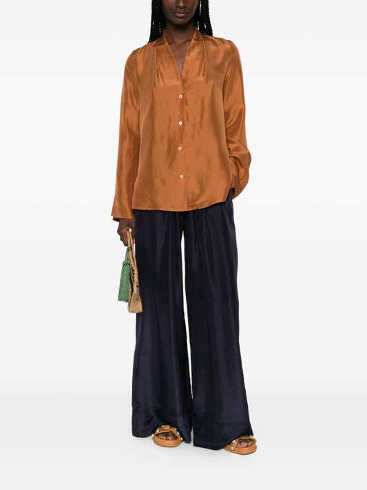 Forte Forte Silk Drawstring Trousers — Midnight Blue