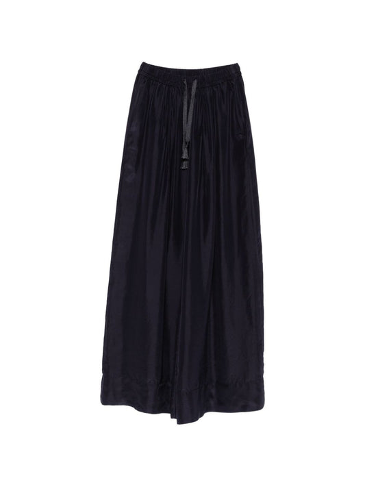 Forte Forte Silk Drawstring Trousers — Midnight Blue