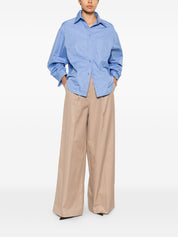 Balenciaga Trousers — High-Waist Cotton Pleated