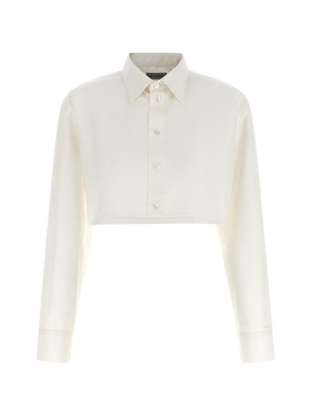 Balenciaga Shirts — White Cropped Poplin Shirt, €490