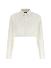 Balenciaga Shirts — White Cropped Poplin Shirt, €490