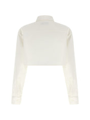 Balenciaga Shirts — White Cropped Poplin Shirt, €490