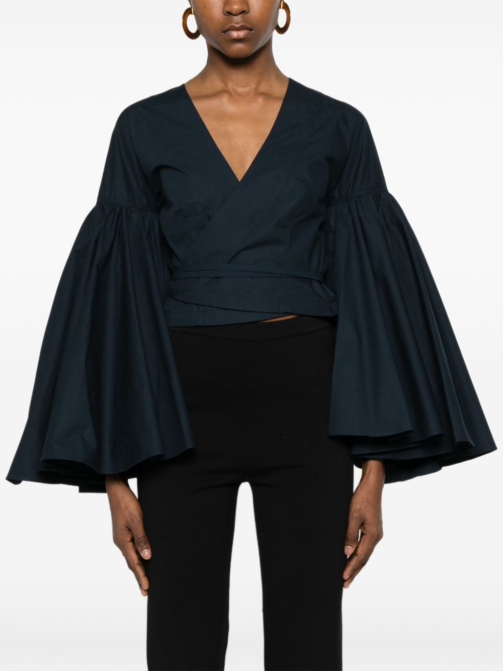 JACQUEMUS Le Cache Coeur Paysan Top – Blue Wrap Crop