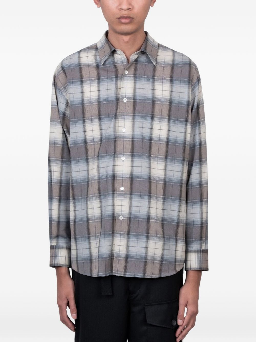 Auralee Blue Wool Checked Shirts — New In Spring 2026