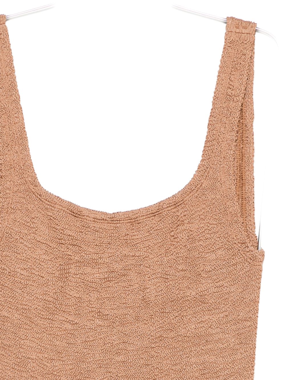 HUNZA Square Swimsuit — Brown Crinkle Metallic (Women)