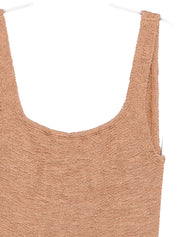 HUNZA Square Swimsuit — Brown Crinkle Metallic (Women)