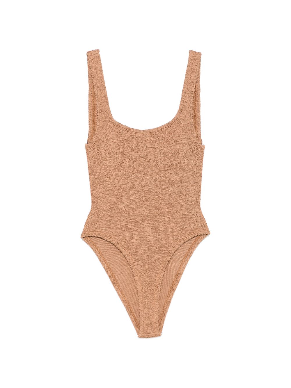HUNZA Square Swimsuit — Brown Crinkle Metallic (Women)