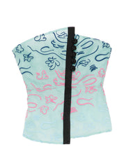 Emporio Armani Strapless Floral Embroidery Top — New In