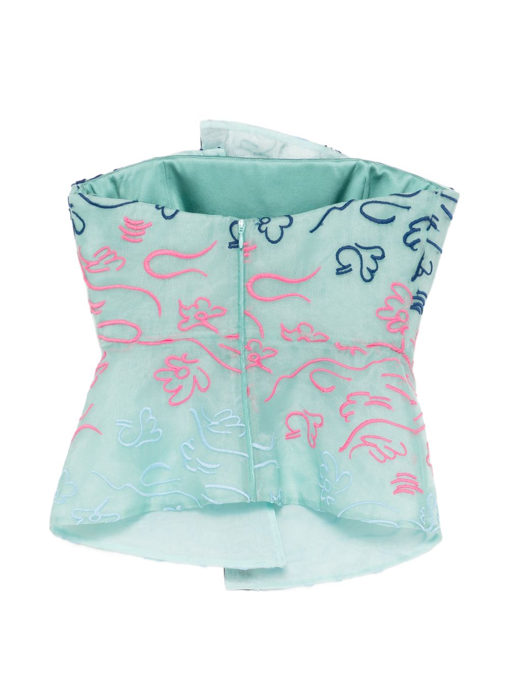 Emporio Armani Strapless Floral Embroidery Top — New In