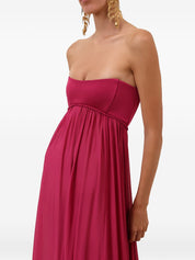 Zimmermann Luna Maxi Dress — Fuchsia Pleated Maxi