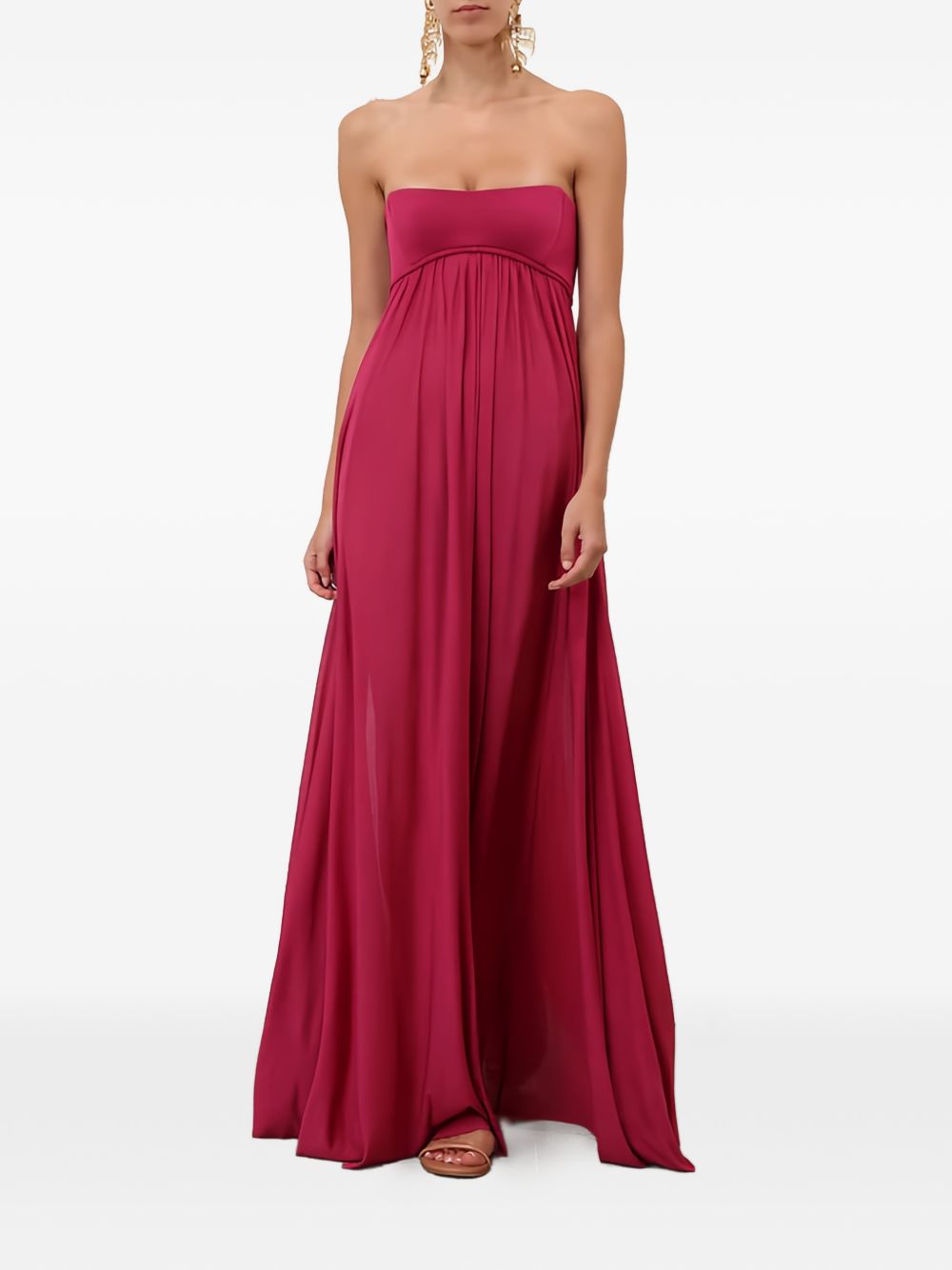 Zimmermann Luna Maxi Dress — Fuchsia Pleated Maxi