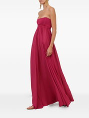Zimmermann Luna Maxi Dress — Fuchsia Pleated Maxi