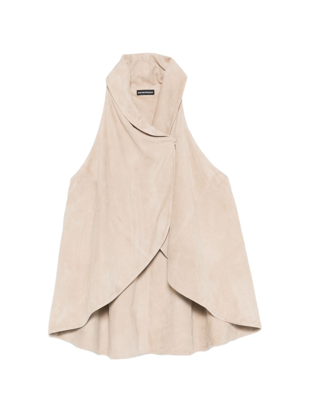Emporio Armani Goat Leather Suede Sleeveless Top