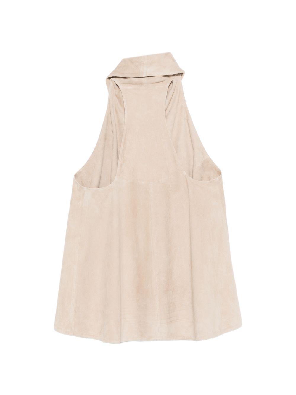 Emporio Armani Goat Leather Suede Sleeveless Top