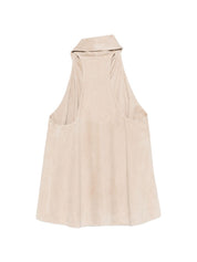 Emporio Armani Goat Leather Suede Sleeveless Top