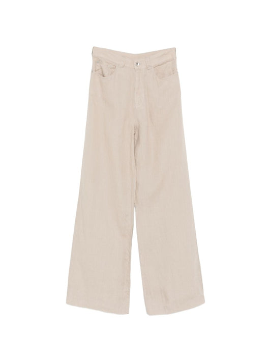 Emporio Armani Beige Linen Trousers for Women — New In