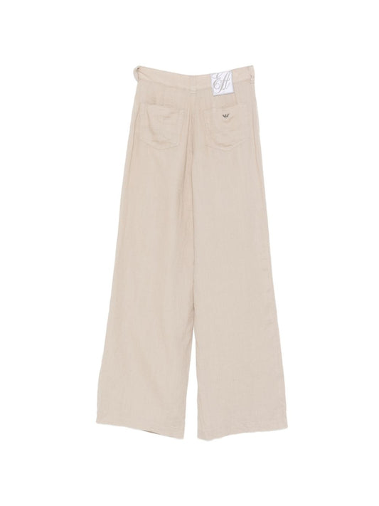 Emporio Armani Beige Linen Trousers for Women — New In