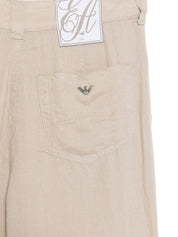Emporio Armani Beige Linen Trousers for Women — New In
