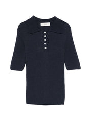 Dunst Cotton Blend Polo Shirt — Blue Topwear