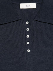 Dunst Cotton Blend Polo Shirt — Blue Topwear
