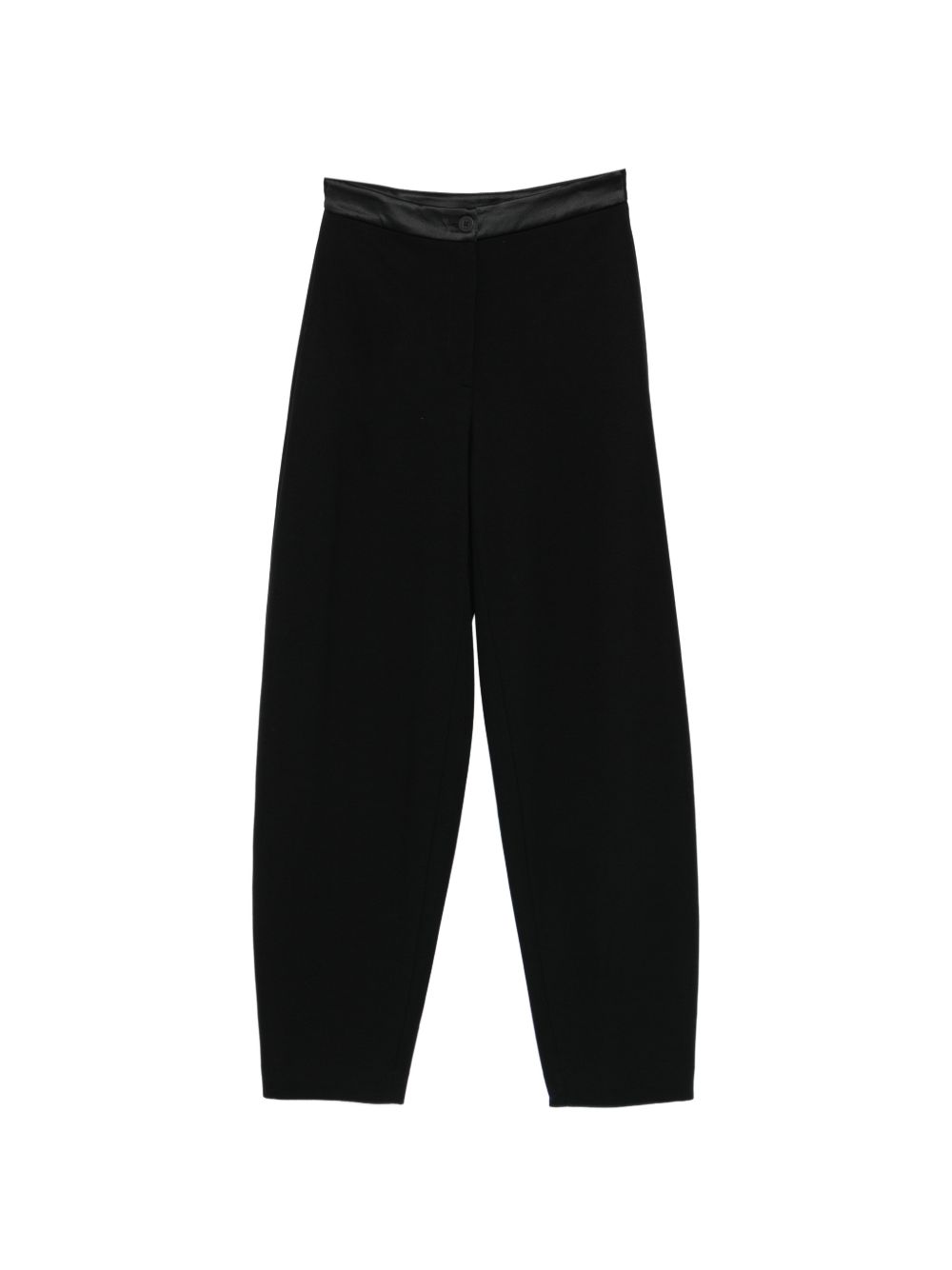 Emporio Armani Trousers — Black Satin Tapered Leg