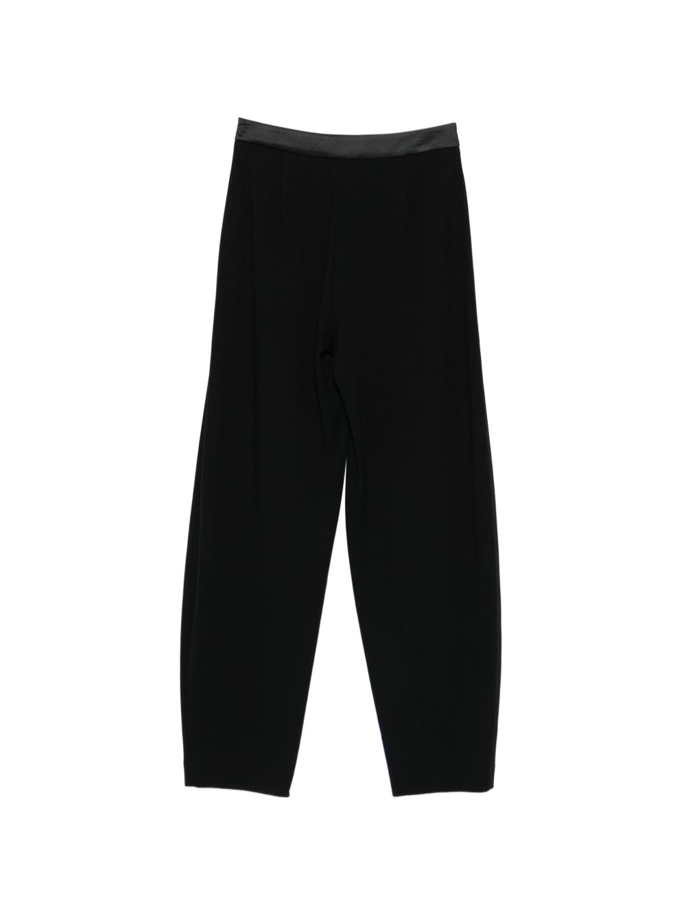 Emporio Armani Trousers — Black Satin Tapered Leg