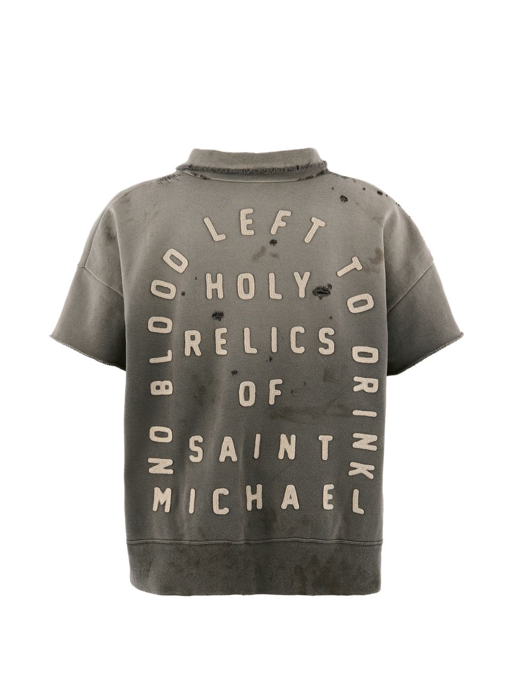 Saint Mxxxxxx Grey Half‑Zip Polo Shirt — Topwear