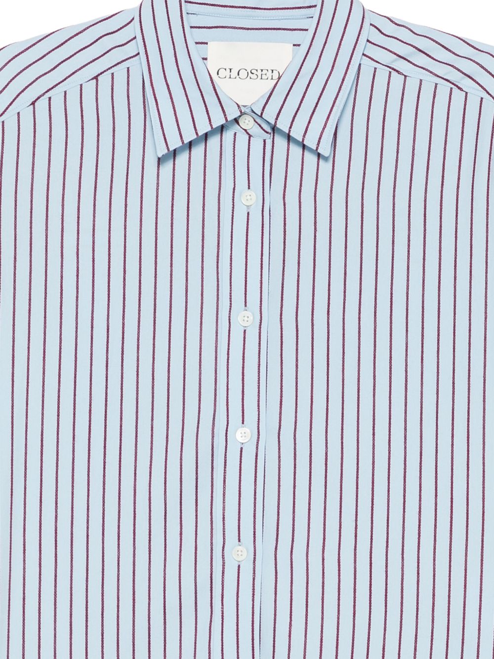 Closed Striped Shirt for Women — Light Blue Shirt