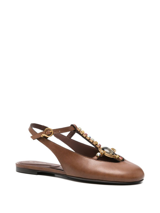 Etro Leather Slingback Pumps — Flat Shoes for Women