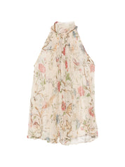 Into The East Printed Silk Top