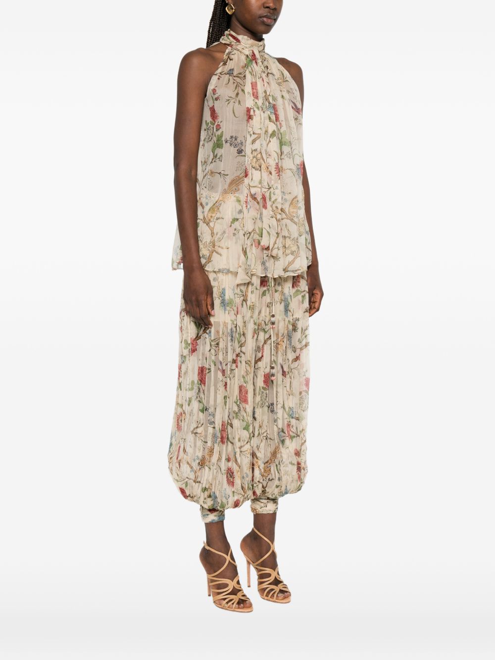 Into The East Printed Silk Top