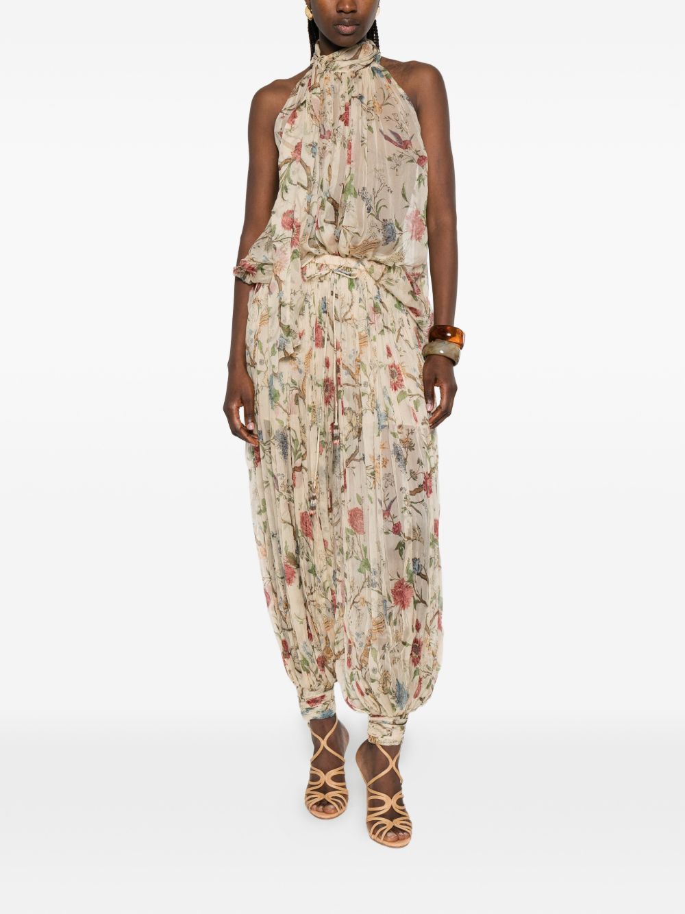 Into The East Printed Silk Top