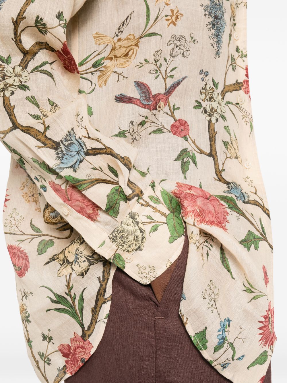 INTO THE EAST Printed Shirt for Women — Ivory Shirt
