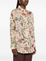 INTO THE EAST Printed Shirt for Women — Ivory Shirt