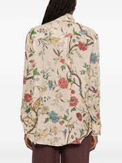 INTO THE EAST Printed Shirt for Women — Ivory Shirt
