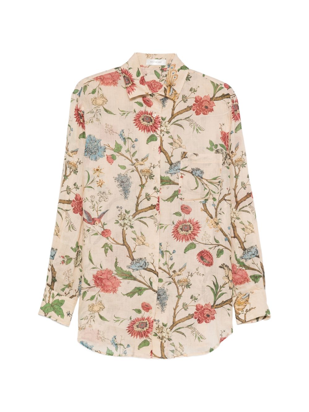 INTO THE EAST Printed Shirt for Women — Ivory Shirt