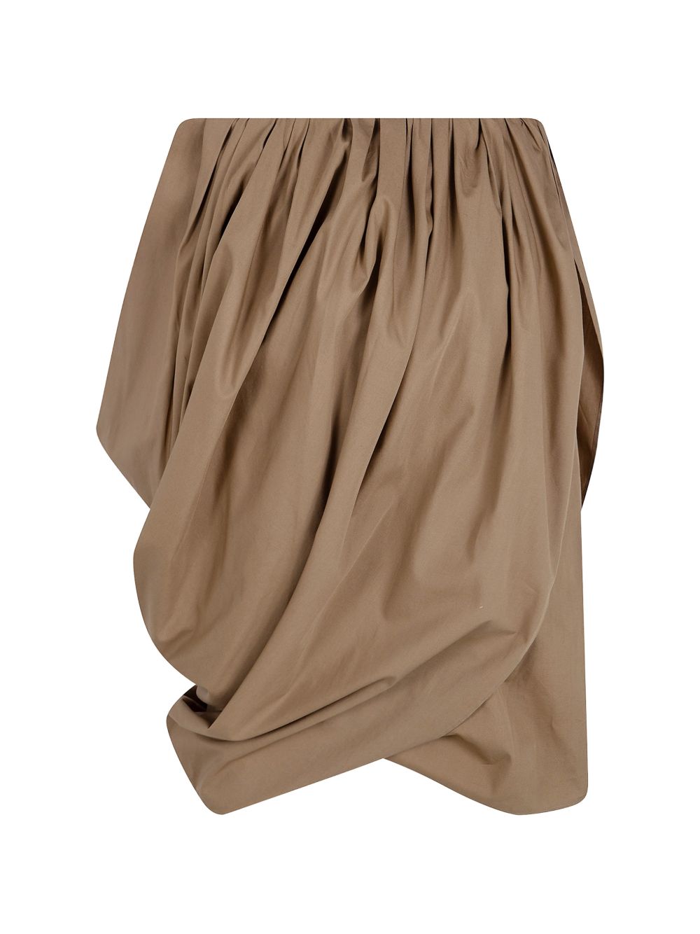 Chloé Cotton Draped Midi Skirt — Light Brown Skirt