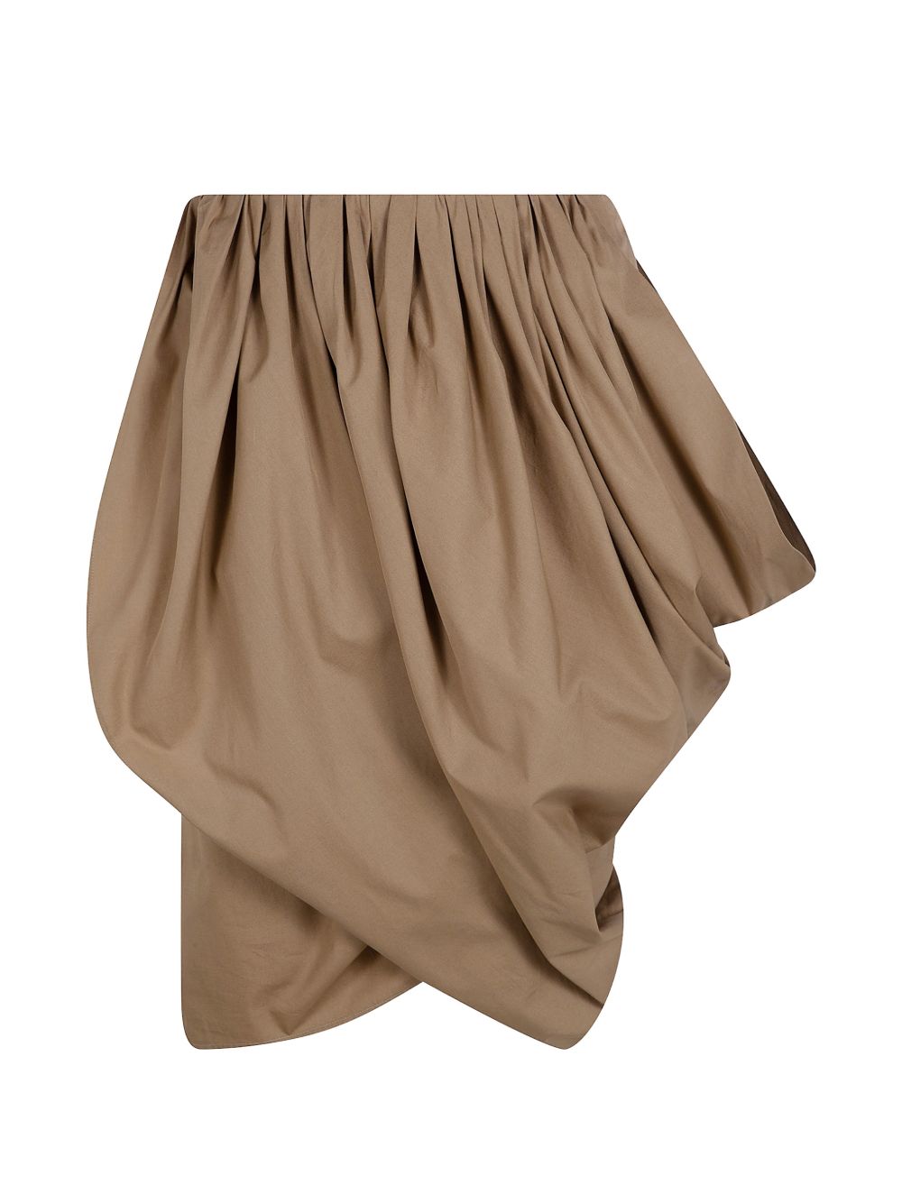 Chloé Cotton Draped Midi Skirt — Light Brown Skirt