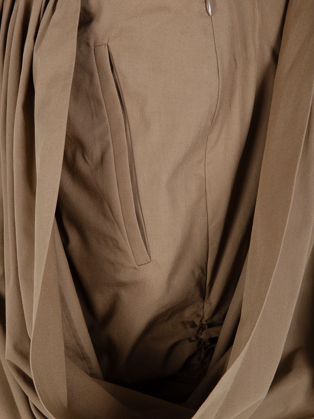 Chloé Cotton Draped Midi Skirt — Light Brown Skirt