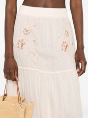 Ermanno Scervino Cotton Long Skirt — Pink Floral, New In