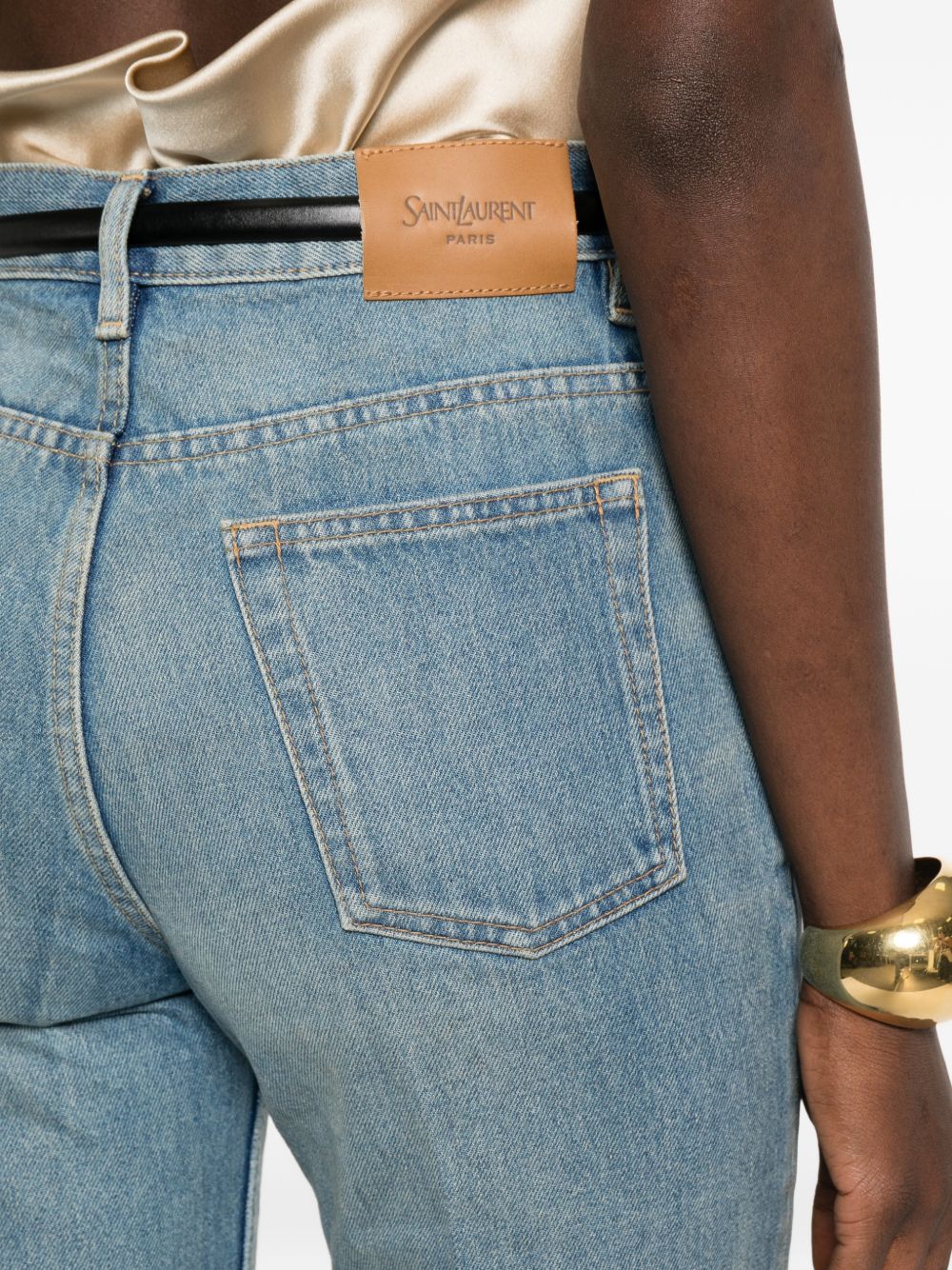 Saint Laurent Denim Cotton Flared Jeans